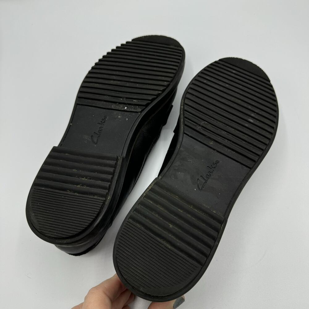 Clarks Collection Black Tweed Penny Loafer Raisie Eletta Soft Cushion Size 9.5 - Picture 6 of 9